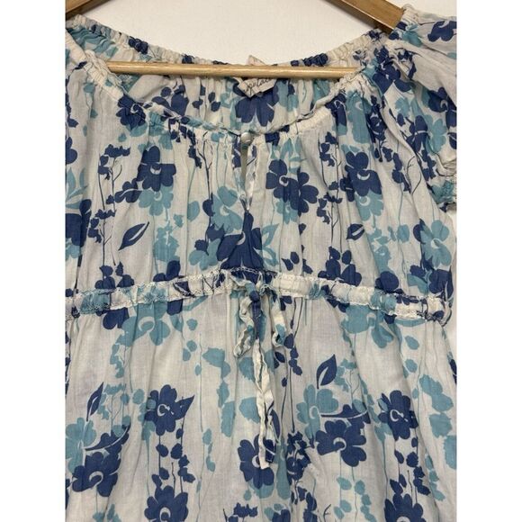 Aeropostale White Floral Babydoll Top Small Y2K Boho - Picture 7 of 10